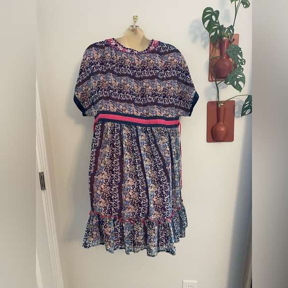 Sweet by Miss Me Floral Chiffon Adjustable Waist Mini Dress Large - Picture 3 of 4